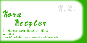 nora metzler business card