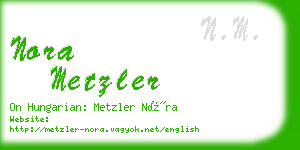 nora metzler business card